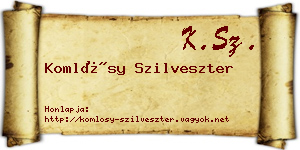 Komlósy Szilveszter névjegykártya