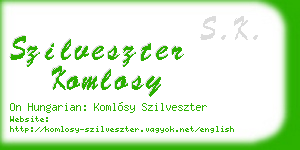 szilveszter komlosy business card