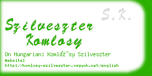 szilveszter komlosy business card